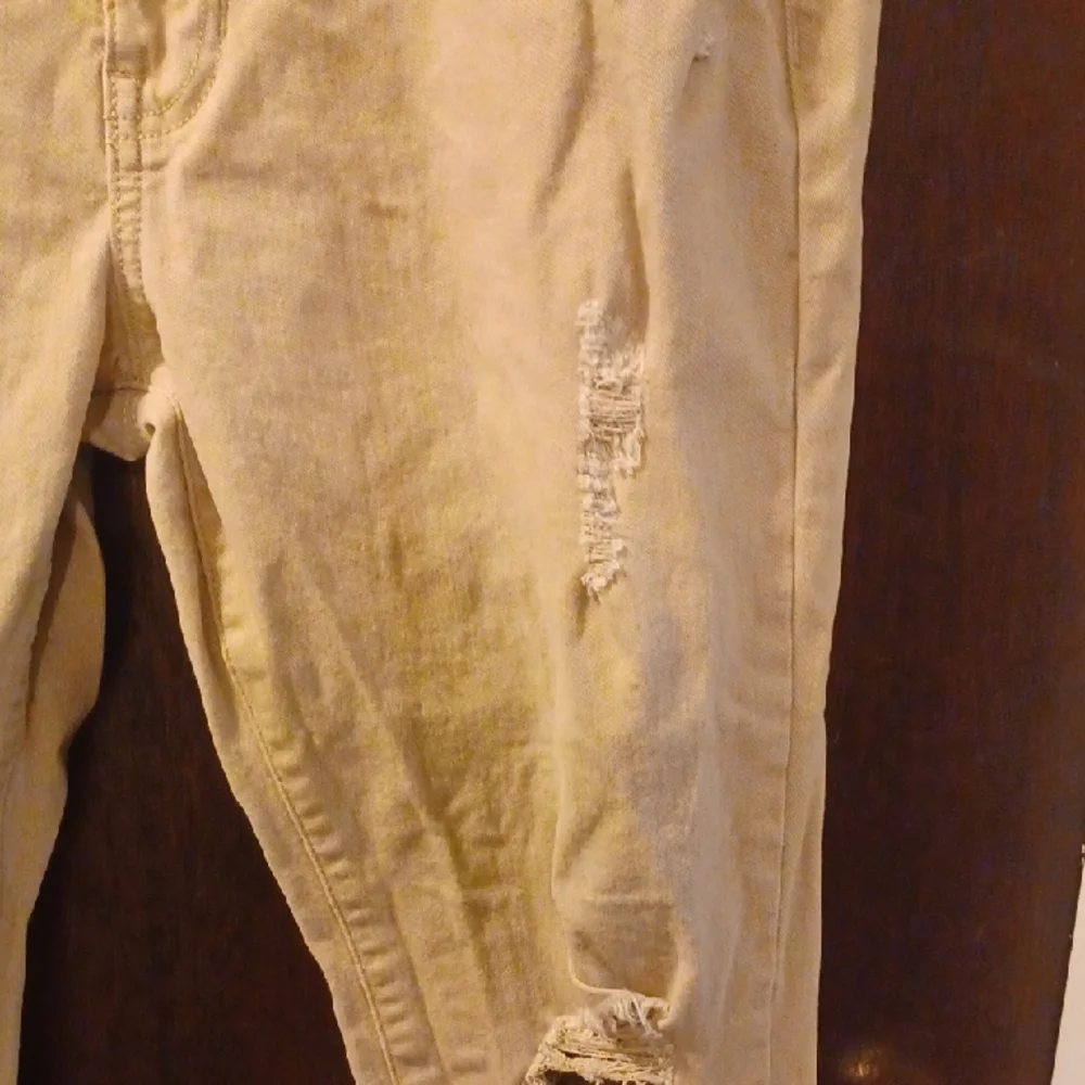 Fashion Nova Men Khaki Distressed Skinny Jeans Size 34
